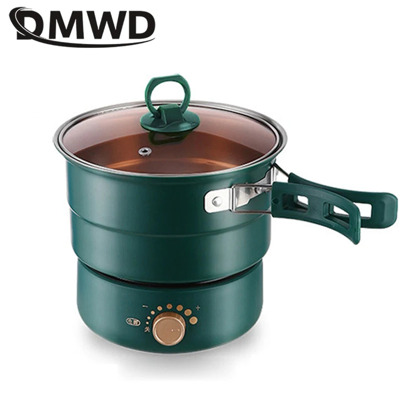 Olla de cocina eléctrica dividida de 110V/220V, sartén multicópica plegable, olla caliente, olla a vapor, olla para arroz, fabricante de sopa, caldera de agua para viaje