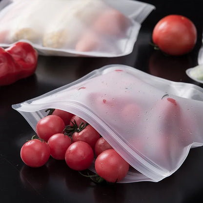 Bolsas reutilizables para congelador de alimentos, bolsas Ziplock de silicona a prueba de fugas, sin BPA, para almacenamiento de carne, frutas y verduras, aptas para lavavajillas, 1/2/3/5 Uds.