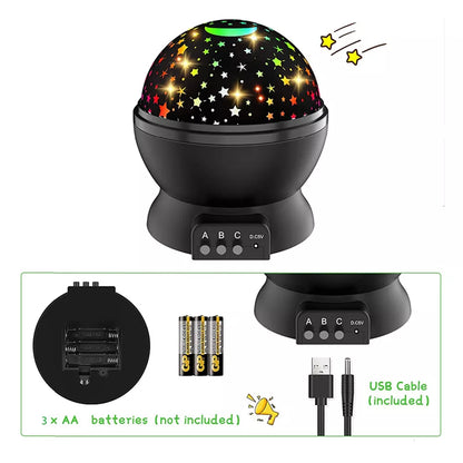 Projecteur étoilé veilleuse rotative ciel lune lampe de Projection galaxie lampes de nuit Starlight lumières de noël pour enfant enfants cadeau