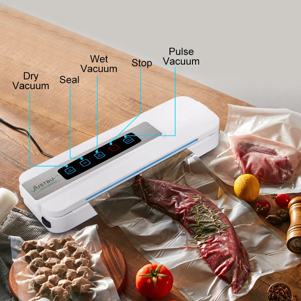 Machine d'emballage automatique sous vide pour aliments, affichage LED, scelleuse domestique commerciale, 10 sacs, coupeur, écran tactile LCD gratuit