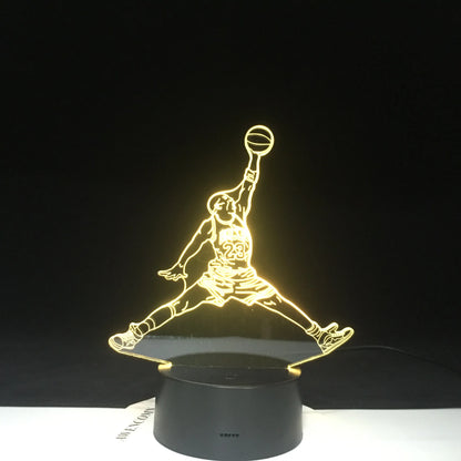 3D-4605 Dunk Figure 3d Lamp Sports Basketball Home Decor Birthday Gift for Kids Boy Child Novelty Light