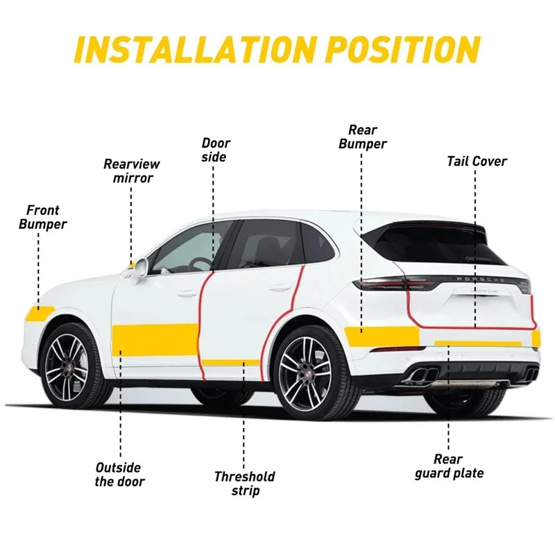 Nano autocollant en Fiber de carbone pour voiture, bande de Protection pour seuil de porte automobile, miroir latéral, bande anti-rayures, Film de Protection étanche, DIY bricolage