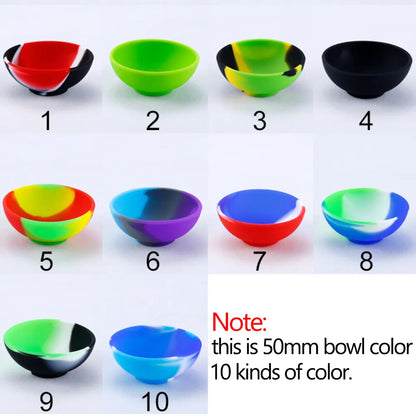 2Pcs Household Silicone Container Bowl 67mm 50mm Multi-Color Tobacco Herb Smoking Accessories Kitchen Home Smoke Storage Box