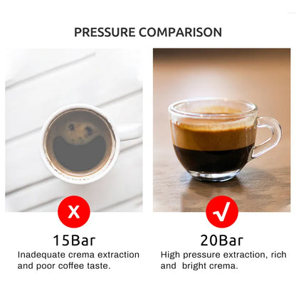 HiBREW-Cafetera semiautomática de 20 Bar, Espresso inox, capuchino, agua caliente, vapor, pantalla de temperatura H5