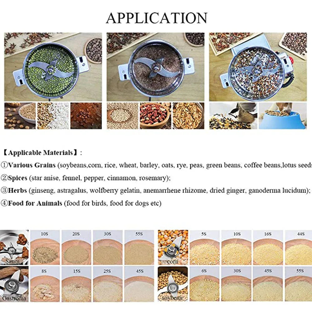 800g Grains Spices Hebals Cereals Coffee Dry Food Grinder Electric Grain Mill Beans Crusher Coffee Machine Powder Crusher