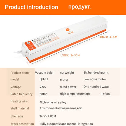 saengQ Electric Vacuum Sealer Packaging Machine For Home Kitchen Including 15pcs Food Saver Bags Commercial Vacuum Food Sealing