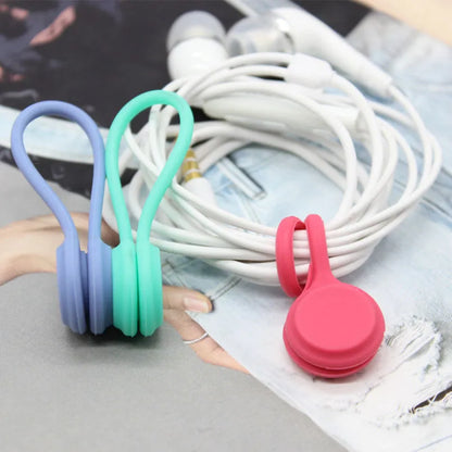 3Pcs/Pack Earphone Cord Winder Cable Holder Organizer Clips Multi Function Durable Magnet Headphones Winder Cables Drop Shipping