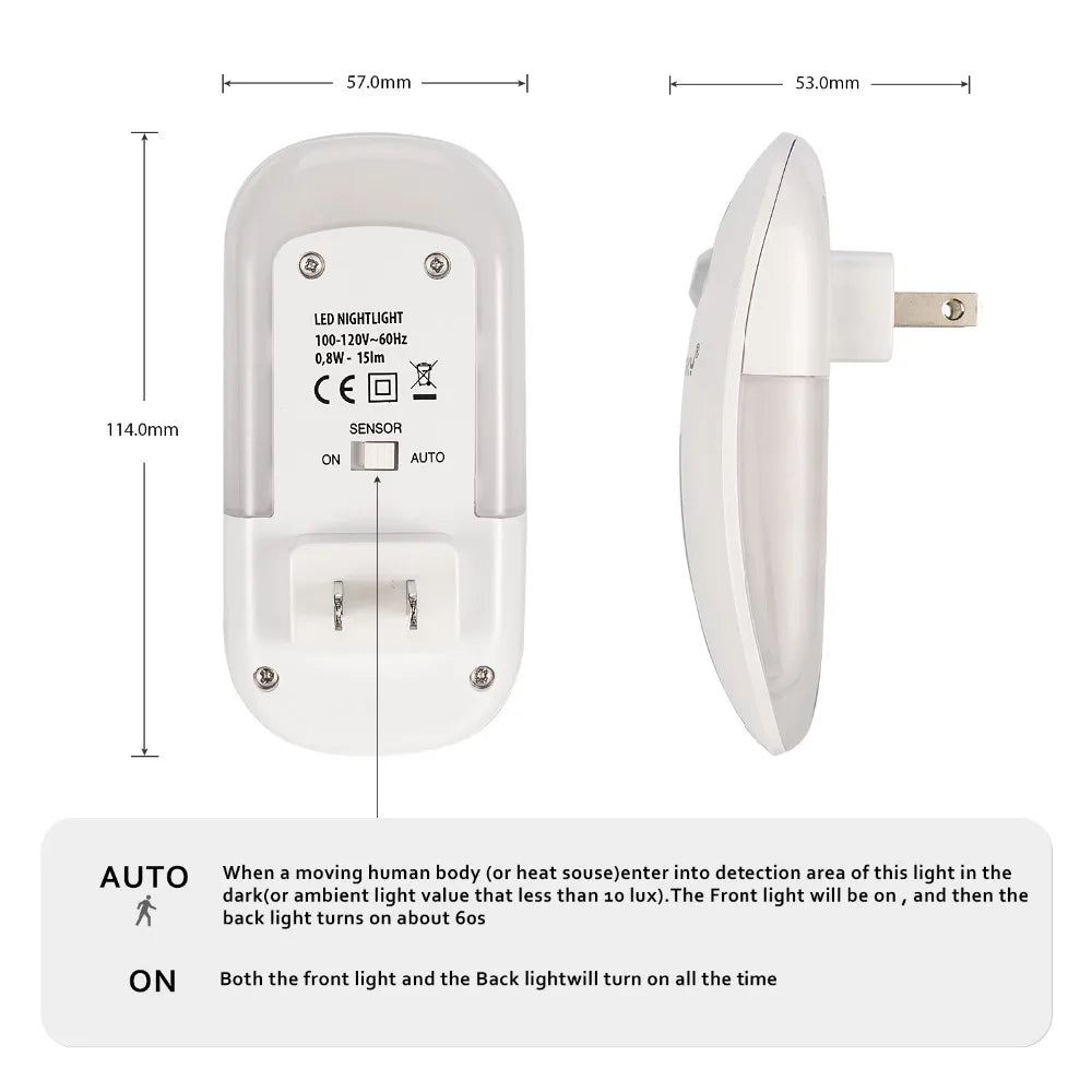 Luz LED nocturna Original Sensky, Control remoto por infrarrojos, lámpara inteligente para el hogar, encendido/apagado automático, 110V, 220V, EE. UU., UE, Reino Unido