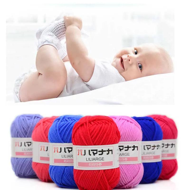 25G Baby Milk Sweet Soft Cotton Knitting Wool Yarn Thick Fiber Yarn Velvet Yarn Hand Knitting Wool Crochet Yarn for DIY Sweate