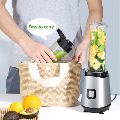 Homgeek Portable Electric Juicer Blender For Shakes and Smoothies 400W Juice Maker With 2 Tritan Travel Bottles Mini Blender