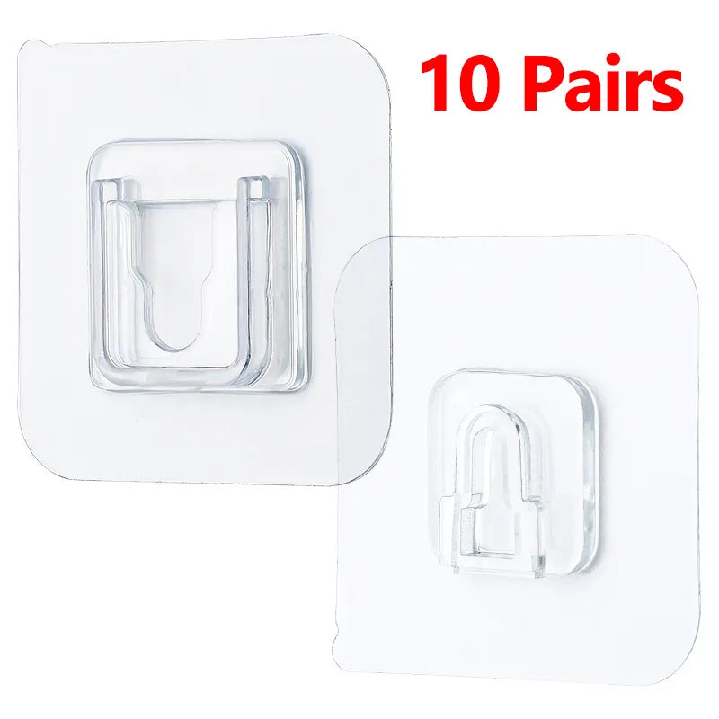 Ganchos de pared adhesivos de doble cara, ganchos transparentes fuertes, ventosa, soporte de almacenamiento de pared para cocina y baño