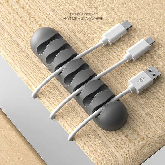 Support de câble intelligent en Silicone, enrouleur de câble Flexible, support organisateur de fil, Clip de gestion de cordon pour câble réseau d'écouteurs USB