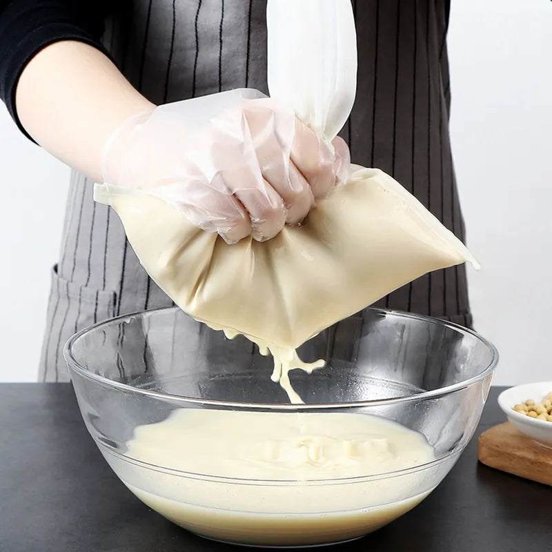 Bolsa de filtro de vino y leche de soja, bolsa de leche de nuez, té y café, aceite, filtro de Yogurt, malla de red, bolsas de filtro de nailon reutilizables para alimentos de cocina, colador