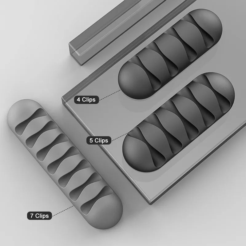 Support de câble intelligent en Silicone, enrouleur de câble Flexible, support organisateur de fil, Clip de gestion de cordon pour câble réseau d'écouteurs USB