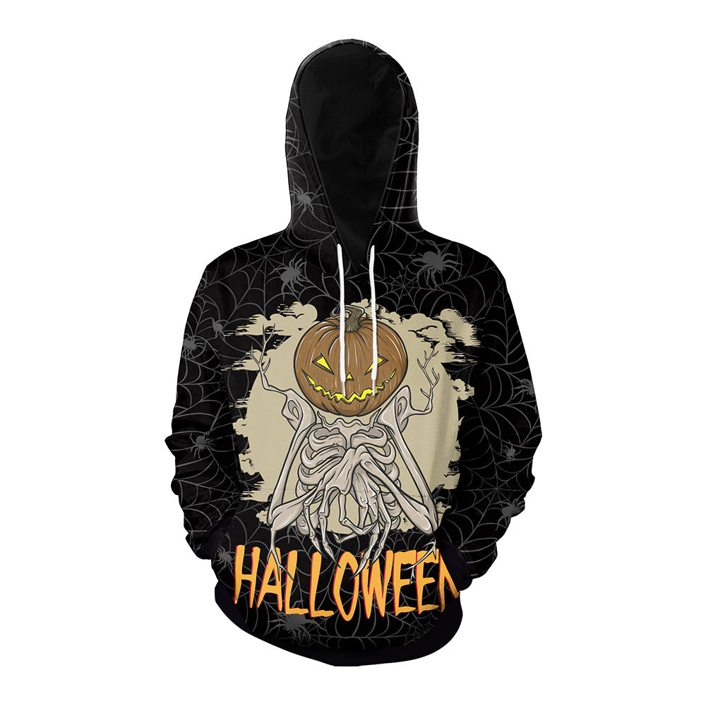 Women's Halloween Couple Loose Hooded Sweater