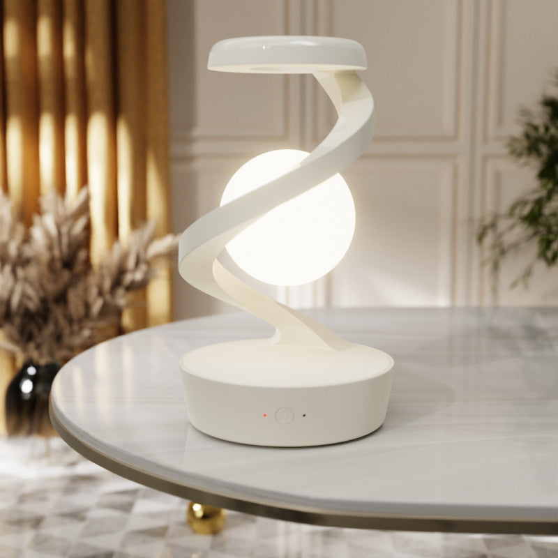 Lámpara de escritorio giratoria de luna con teléfono, Sensor de carga inalámbrico, Control de lámparas de mesa, lámpara de escritorio decorativa, lámpara de noche pequeña, decoración del hogar