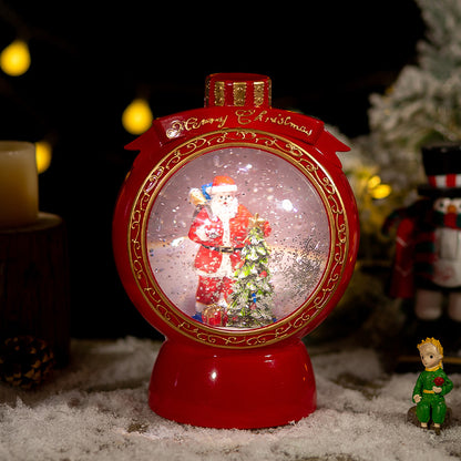 Décorations de Noël Boule de flocon de neige Boîte à musique automatique