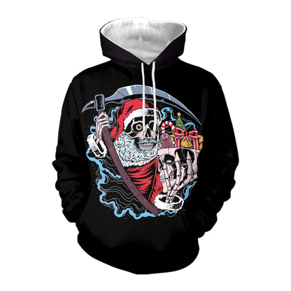 Women's Halloween Digital Printing Hooded Couple Casual Sweatshirt