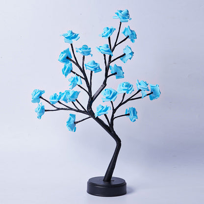 Lampe de Table en forme d'arbre à fleurs et de roses, veilleuse féerique de bureau, alimentée par USB, cadeaux pour mariage, saint-valentin, décoration de noël