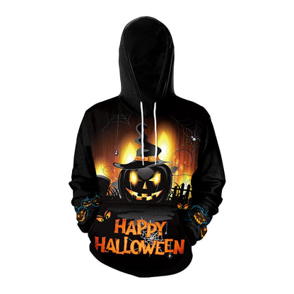 Women's Halloween Couple Loose Hooded Sweater