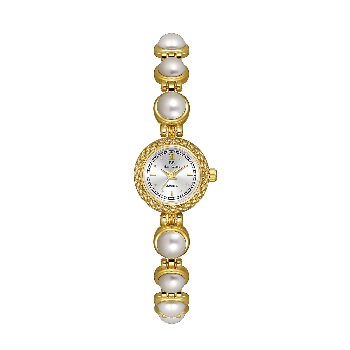 Montre pour femme avec bracelet en perles de luxe BS New Light