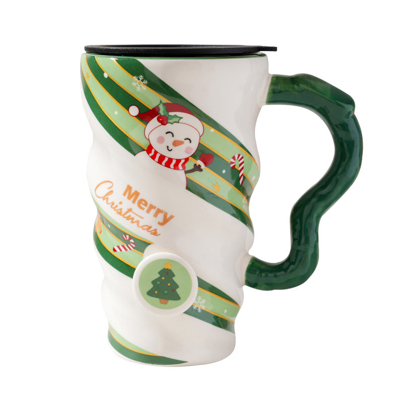 Taza de cerámica para pareja de Navidad, taza de leche para desayuno, hogar y oficina