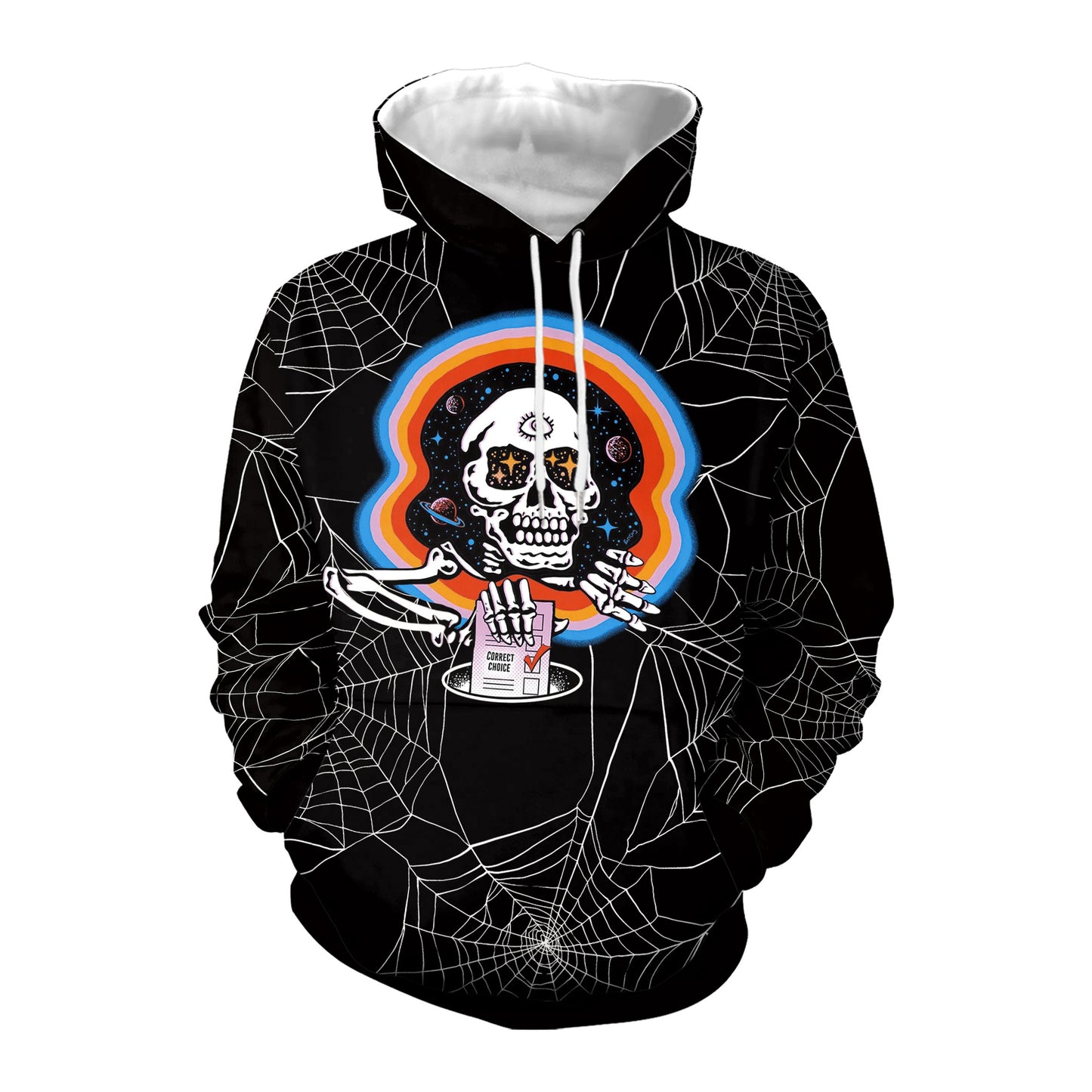 Sudadera casual con capucha y calavera de Halloween para mujer