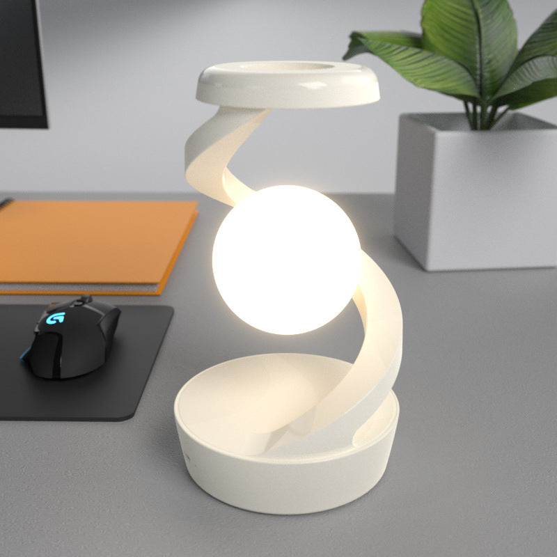 Lampe de bureau rotative en lune avec capteur de charge sans fil pour téléphone, lampes de Table de contrôle, lampe de bureau décorative, petite lampe de nuit, décoration de maison