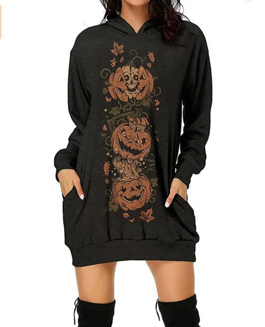 Pull à capuche pour femme imprimé Halloween