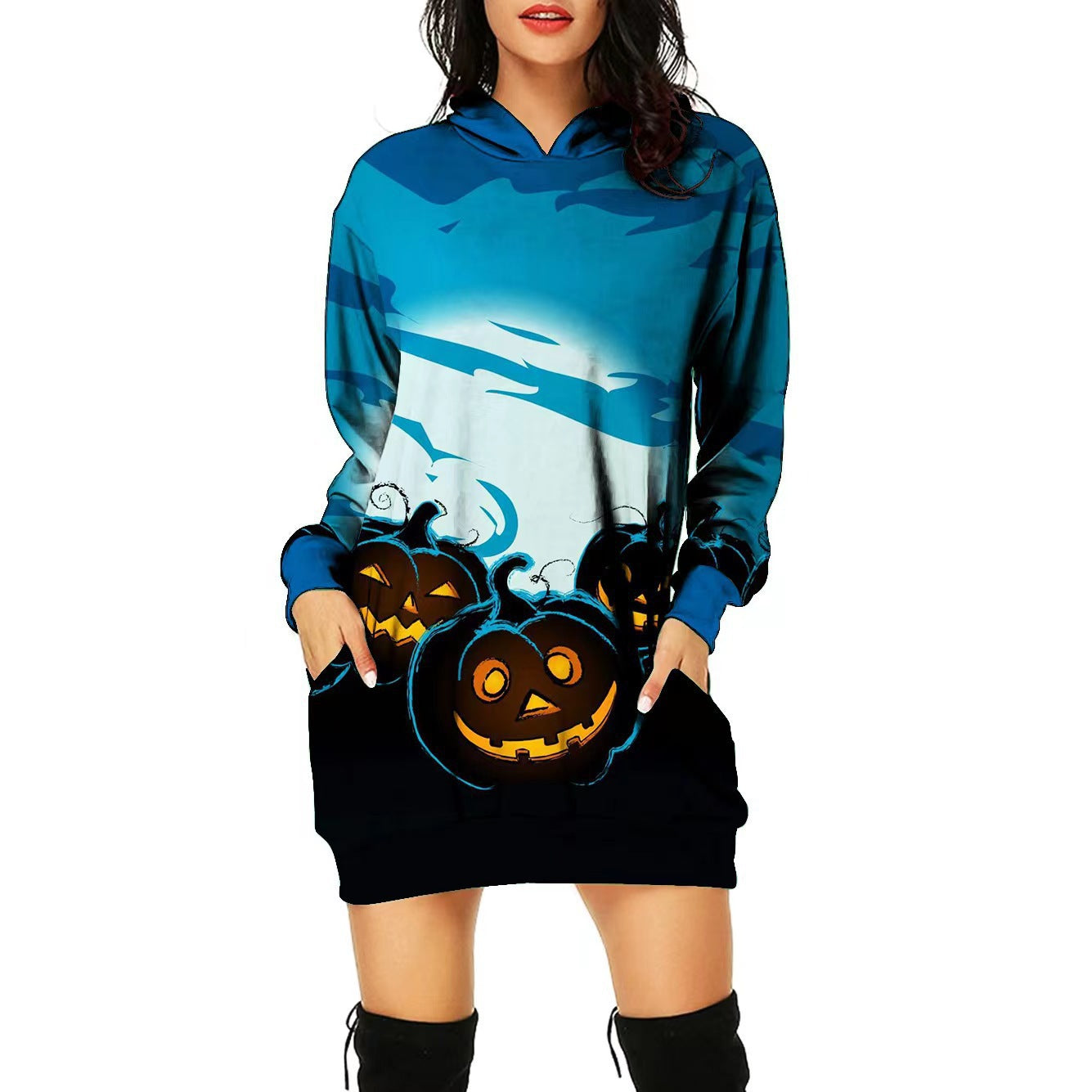 Robe imprimée de positionnement sur le thème d'Halloween pour femmes