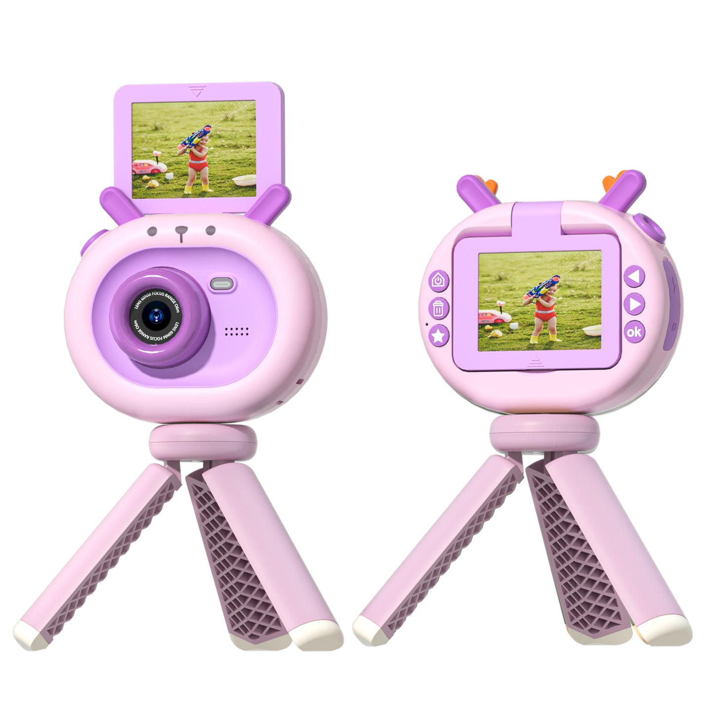 Cámara digital HD para niños con pantalla abatible de 180 grados