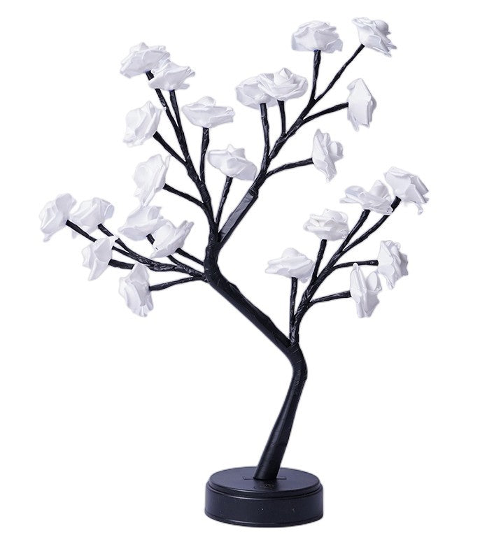 Lampe de Table en forme d'arbre à fleurs et de roses, veilleuse féerique de bureau, alimentée par USB, cadeaux pour mariage, saint-valentin, décoration de noël