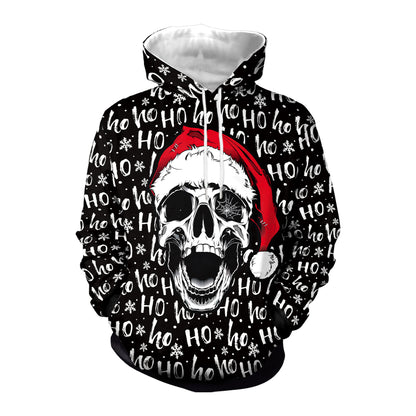 Women's Halloween Digital Printing Hooded Couple Casual Sweatshirt