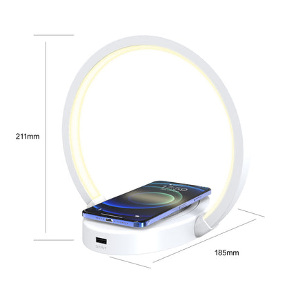 Lampe de nuit avec haut-parleur Bluetooth, lampe de Table avec chargeur sans fil 10W, Port USB, support de téléphone avec couleur dynamique