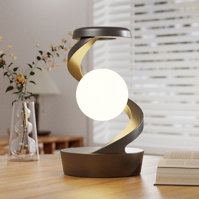 Lámpara de escritorio giratoria de luna con teléfono, Sensor de carga inalámbrico, Control de lámparas de mesa, lámpara de escritorio decorativa, lámpara de noche pequeña, decoración del hogar