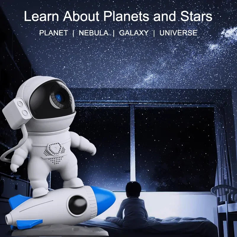 Projecteur de fusée d'astronaute, lampe veilleuse et 13 pièces de Film, projecteur de ciel, planétarium rotatif à 360 ° pour chambre d'enfants