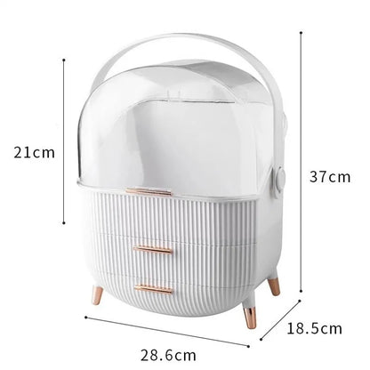 Boîte de rangement de maquillage de bureau transparente, grande capacité, tiroir de rangement de bijoux cosmétiques, salle de bain, coiffeuse, conteneur d'articles divers