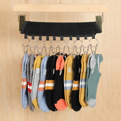 1pc Black Foldable Hat Hanging Clip With Velcro Self-adhesive Clip For Storing Clothes and Hats Wardrobe Storage