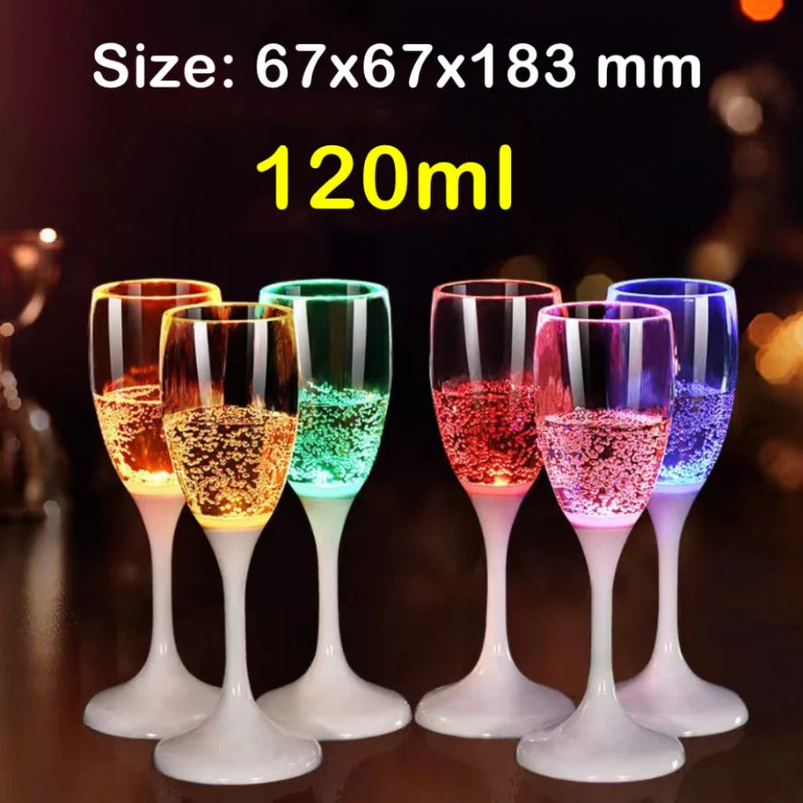 6Pcs/lot Liquid Active LED Cup Champagne Beer Wine Water Drink Flash Cup Glow Light Flashing Cups For KTV Party Bars Popular