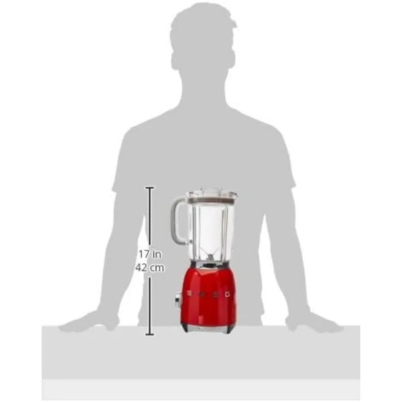 Smeg Countertop, Red 50s Style Blender, 48 Ounces