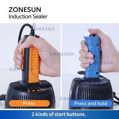 ZONESUN Handheld Induction Sealer Portable Electromagnetic Bottle Sealing Machine Aluminum Foil Lid Plastic Vial ZS-DL800