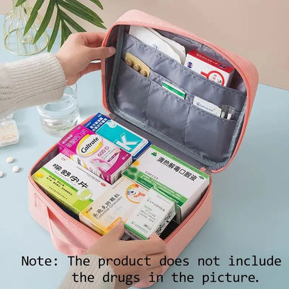 1pc Pink/Green/Grey Household Medical Emergency Kit Portable Large Capacity Portable Multifunctional Layered Storage Kit