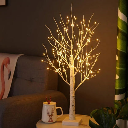 USB 144 LED luces de árbol de abedul luz de rama brillante lámparas LED nocturnas adecuadas para el hogar dormitorio boda fiesta decoración de Navidad