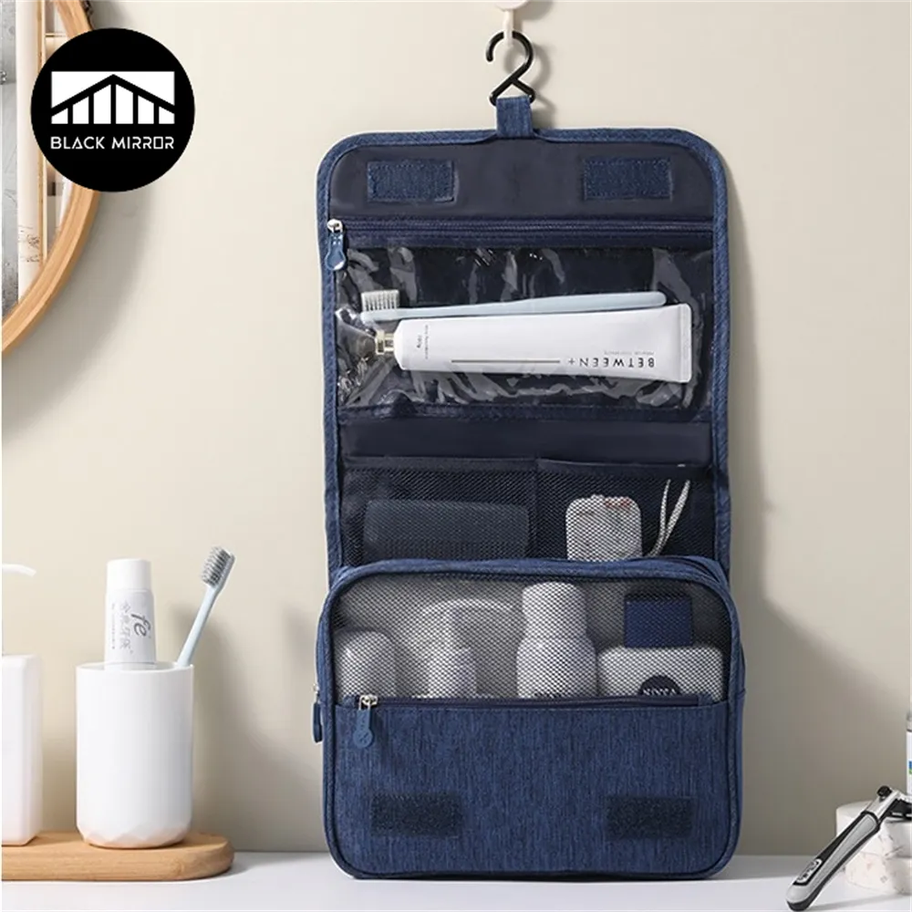 Trousse de toilette Portable avec crochet suspendu, étanche, sac de rangement de cosmétiques de salle de bains pour femmes, trousse de maquillage de voyage de grande capacité pour hommes