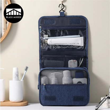 Neceser portátil con gancho colgante impermeable para mujer, bolsa de almacenamiento de cosméticos para baño, estuche de maquillaje de viaje de gran capacidad para hombre