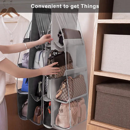 For Wardrobe Closet Transparent Storage Bag Hanging Handbag Organizer Door Wall Clear Sundry Shoe Bag with Hanger Pouch