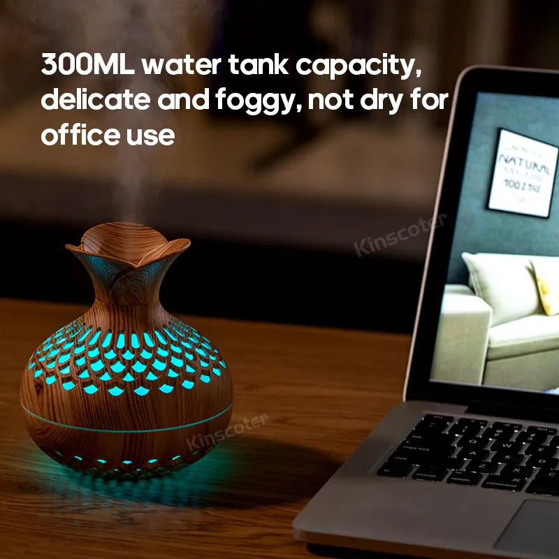 Humidificateur de Grain de bois 300ml, diffuseur d'arôme USB, atomiseur, humidificateur domestique, Instrument hydratant, humidificateur de bureau