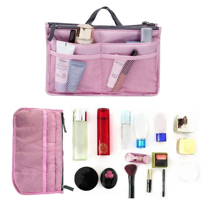 Women Make Up Cosmetic Bag Travel Handbag Nylon Large Container Make Up Case Organizer Bags Ladies Foldable Purse Clutch Bag