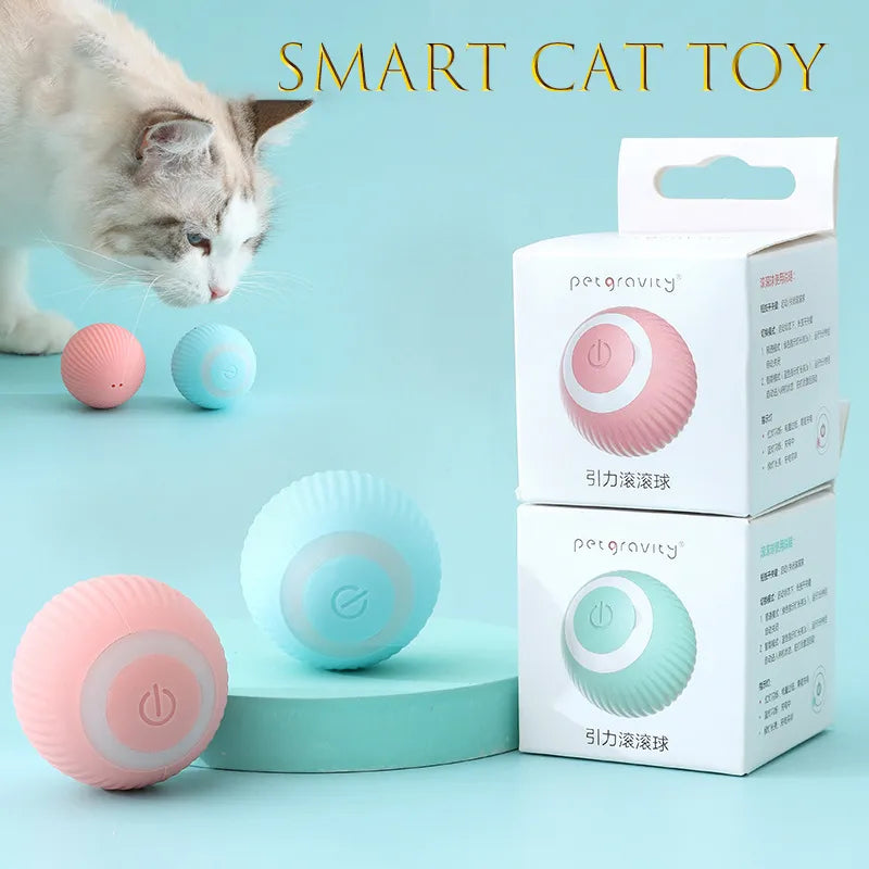 Juguetes de Gato elegante, bola rodante automática, juguetes eléctricos para gatos, interactivos para entrenamiento de gatos, juguetes para gatitos automóviles, accesorios para mascotas