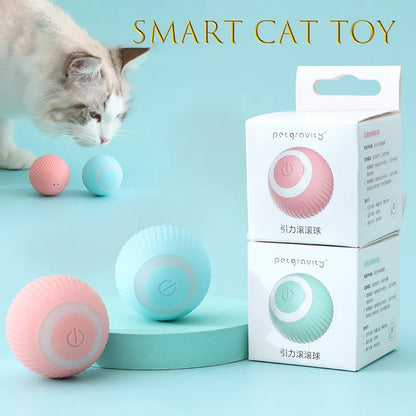 Jouets intelligents pour chat, boule roulante automatique, électrique, interactif pour l'entraînement des chats, jouets pour chaton auto-mobiles, accessoires pour animaux de compagnie